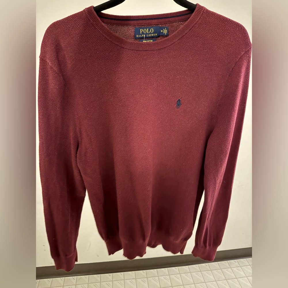 Ralph Lauren Men's Burgundy Crewneck Sweater